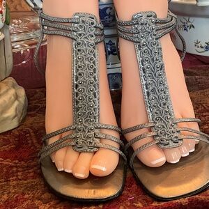 Nine West Silver Strappy Women's Sandals